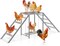 Chicken Perch for Coop with Swing Set,Chicken Ladder coop Toys,Chicken Roosting Bars, Chicken Run Accessories,Suitable for Pet's Health & Happy,Chicken Coop Toys for Backyard Farm